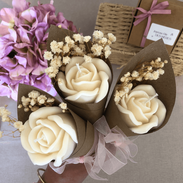 Bouquet rose et fleurs séchées 